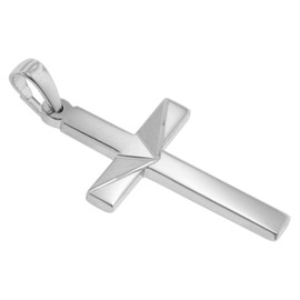 trendor Cross Pendant on Necklace for Men 925 Silver Cross Chain Men Fashion Gift Idea Timeless Men's Jewellery 08477, Sterling Silver