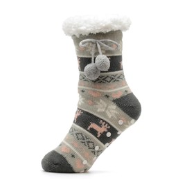 A2Z 4 Kids Girls Soft Fluffy Christmas Socks Non Slip Gripper - Socks AZ638 Grey A 11-14 (4-5.5)