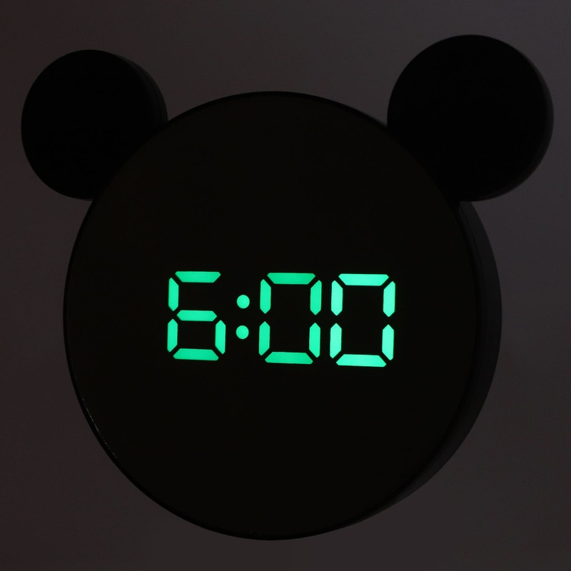 Mirror Alarm Clock 2 Level Brightness Adjustment Ear Design LED