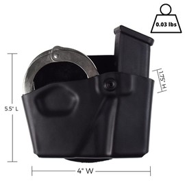 Safariland 573 Open Top Magazine and Handcuff Pouch, Fits GLOCK 17/22, STX Plain Black, Right Hand