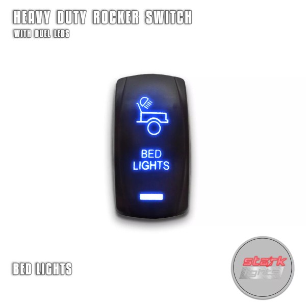Stark BLUE Laser Etched LED Rocker Switch Dual Light 20A