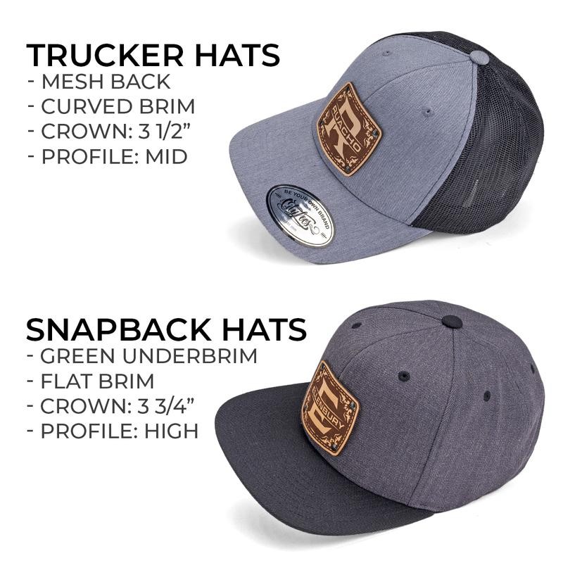 CityLocs Custom Initials Hat with Engraved Leather Patch - Letter: