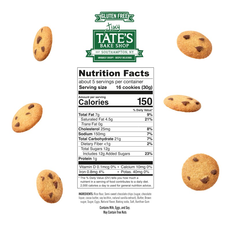 Tate's Bake Shop Tiny Gluten Free Chocolate Chip Cookies, 3-5.5