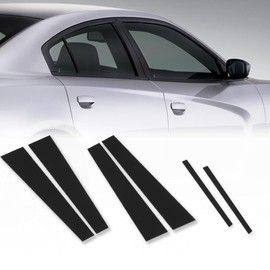 ANDPLAY 6PCS Exterior Door Window Pillar Posts Molding Cover Compatible with 2011-2014 Dodge Charger,Door Trim Piano Cover Set