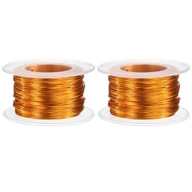 sourcing map 2pcs 20 Gauge Aluminum Craft Wire 0.8mm 98.5ft Flexible Bendable Anodized Metal Jewelry Sculpting Wire for Jewelry Making Modelling Craft DIY, Gold Tone