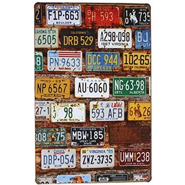 SUMIK Many Car Licenses Plate Metal Tin Sign Vintage Poster Plaque Garage Bar Home Wall Decor 20 X 30 Cm