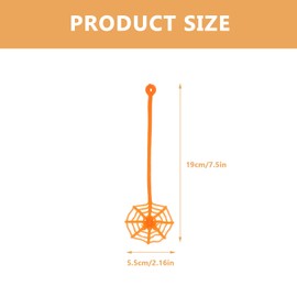 Toyvian 15Pcs Stretchy Spider Net Toy Sticky Spider Web Toy with Loop Handle Kid Joke Toys April Fools Prank Toys for Kids Toddler (Orange)