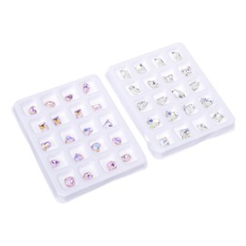 Healeved 40pcs Flatback Rhinestone Nail Art Multi-Shape Nail Decor for Crafts and Accessories Shiny -Resistant Rhinestones for Art and Projects