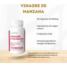 Suplemento Vinagre De Manzana 60 Caps Livenature Inhibidor Sin Sabor