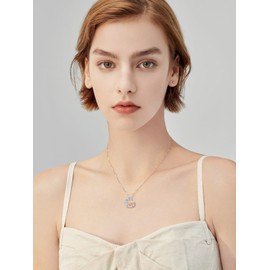 Qyvit Mother Daughter Necklace 925 Sterling Silver Flower Heart Mom Necklace Mom Daughter Jewelry Gift for Mother Women-2