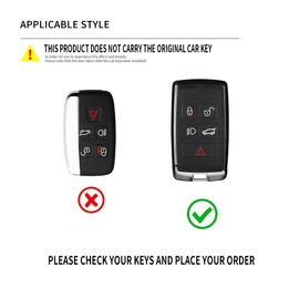 Ysbxitu Key Fob Cover with Keychain Fit for LR4 Defender 110 Discovery Sport Range Rover Sport Evoque Vogue HSE Velar Fit for Jaguar E-PACE I-PACE XE XJ XF Key Shell Case Key Sleeve-B Red