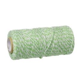 Cotton Cord Green / White Striped 1.5 mm Approx. 92 Metres Cord 1 m