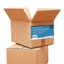 8 x 6 x 4 Cardboard Moving Boxes - Small Shipping Boxes 25 Pack For Moving Corrugated Box Mailers