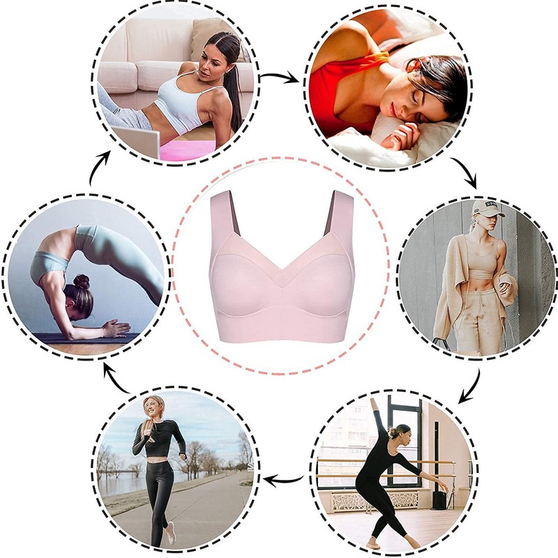 WOWENY Womens Wirefree Seamless Bras Everyday Lounge Bra Sleeping Full