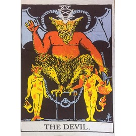 Indian Consigners Tarot Card Wall Tapestry, Decorative Hanging Art (Devil Color)