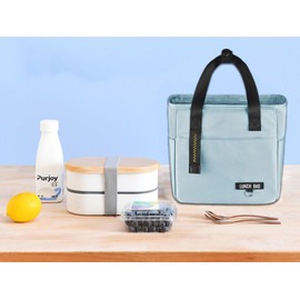 FAVORTALK Lunch Bags for Women Insulated Lunch Bag Tote Bag Wide Open Insulated Cooler Bag Water-Resistant Thermal Lunch Organizer for Men Girls Outdoor Picnic Work - Small Blue