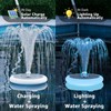 GGII 2-Pack Solar Fountain with RGB Lights 3.5W Solar Powered