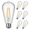 DEWENWILS 6 Pack Vintage LED Edison Bulbs,Dimmable ST64 LED Filament