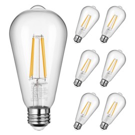 DEWENWILS 6 Pack Vintage LED Edison Bulbs,Dimmable ST64 LED Filament Bulb, 800LM