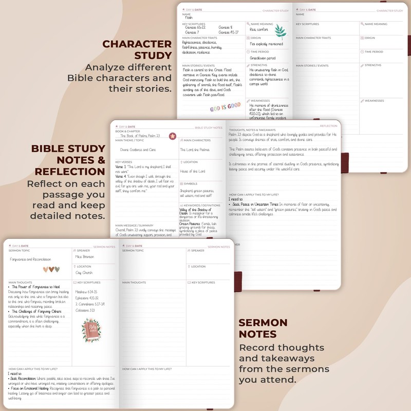 Clever Fox Bible Study Journal – Church Notes Notebook –
