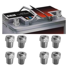 Car Battery Post Adapter, Car Positive Negative Battery Post Terminal, Threaded Battery Post, Zinc Alloy Battery Adapter, 3/8 Female Stud Adapter (4 Pairs)