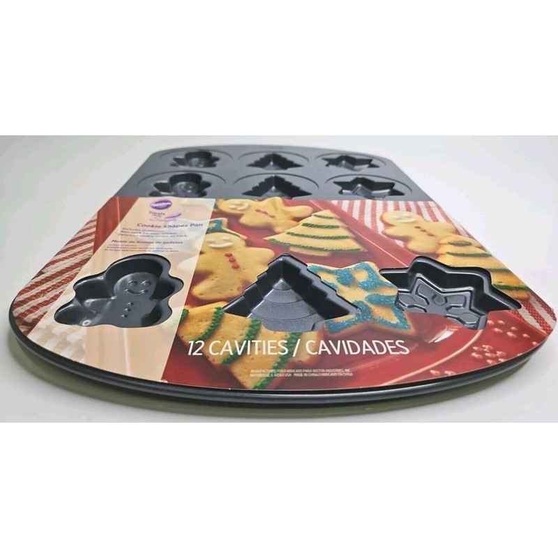 Wilton Non-Stick Cookie Pan - Holiday Icons 12 Cavity ~ NEW
