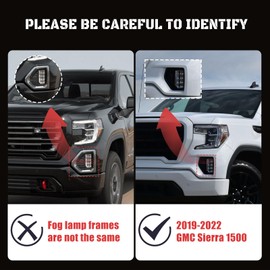 SINYATO INDUST LED Fog Lights for 2019 2020 2021 2022 GMC Sierra, Bumer Driving Fog Lamps Assembly Replacement, DOT Certified (1 pair)