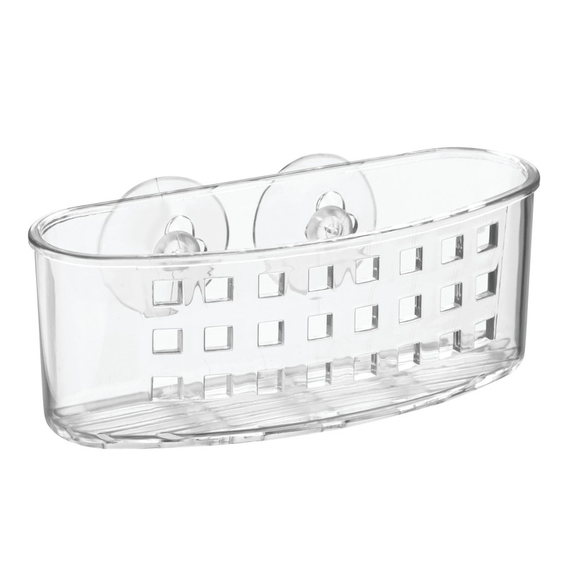 iDesign Plastic Sponge Holder Suction Cups Ideal for Kitchen Sinks