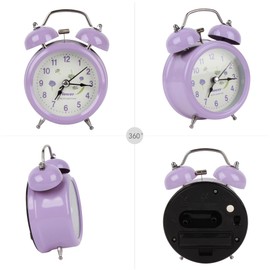 Mily Alarm Clock for Kids Vintage Twin Bell Alarm Clocks Cute Cartoon Panda Silent Children Bedroom Desk Clock