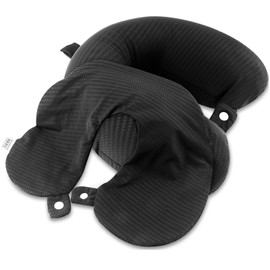 Asofelk 2PCS Black Travel Neck Pillow Cover U Neck Pillow Cover for Travel,Soft Airplane Pillow Cover Neck Pillow Replacement Cover/Soft and Smooth U Shaped Neck Pillow Cover (Only Pillow Covers)