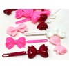 Tara Girls Self Hinge Bow Hair Barrettes - Pinks -