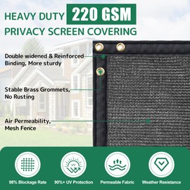 TFMUZERT 4' x 10' Black Privacy Fence Screen & Gate Kit, Heavy Duty Anti Corner Brace Bracket for Outdoor Wall Garden Yard Backyard