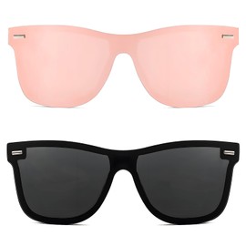 Vanolu Rimless Mirrored Sunglasses for Women Men, UV400 Protection Glasses with Reflective Lenses, Tangle Free Nose Pads