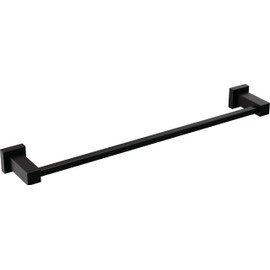 Delta Faucet Velum 18-Inch Single Towel Bar, Black Bathroom Towel Holder, Wall Mounted Towel Rack, Towel Hanger, Matte Black IAO20818-BL