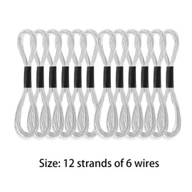 12pcs Metallic Embroidery Thread Sliver Cross Stitch Threads 8M,Glitter Polyester Thread for Sewing,Knotting and Crafting