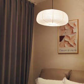 Hytsoeee (22.05Inch) Large Paper Lantern, White Pumpkin Paper Lamp Shade, Handmade Folding Hanging Paper Lamp Shade, Suitable for Indoor Ceiling Light Decor (22.05)