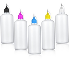 Precision Squeeze Bottle DIY Quilling Tool Plastic Dropper Bottles 100ml Needle Tip Glue Bottles Empty Tip Needle Applicator Bottle for Liquid Glue Oil Acrylic Paint 5PCS