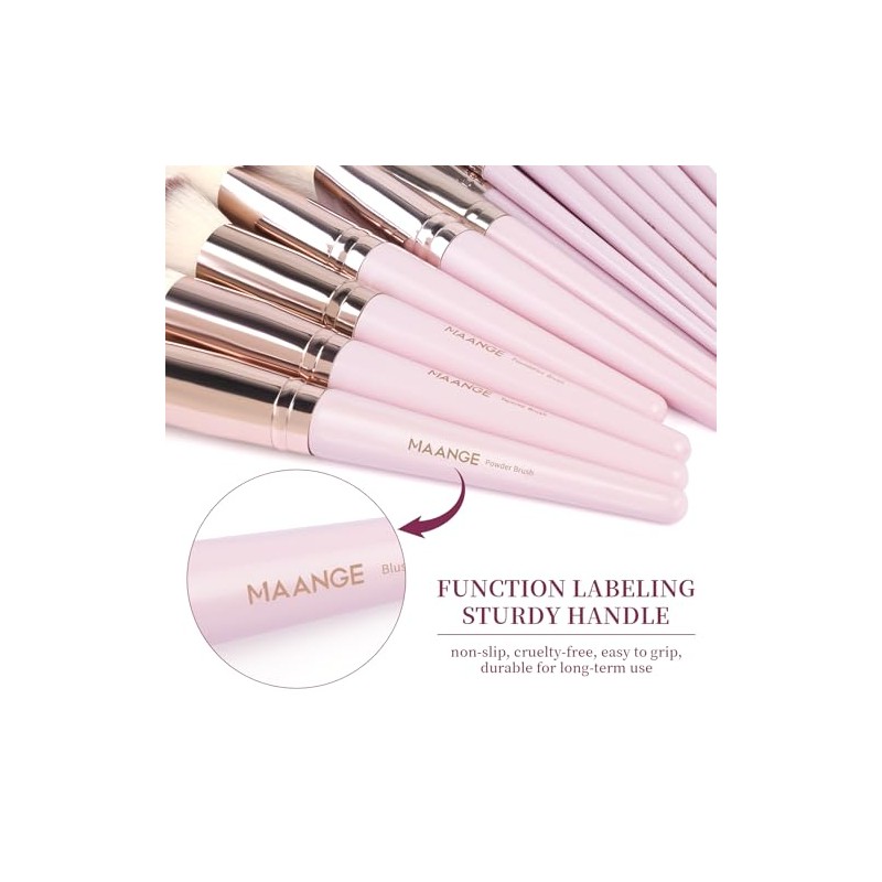 MAANGE Brochas Maquillaje, 18 PCS Set de Brocha para Maquillaje