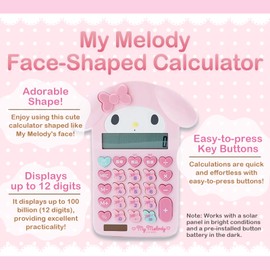 SanrioOriginal Face Shaped Calculator (Japan Import) - includes Cherry Blossom Message Card (My Melody)