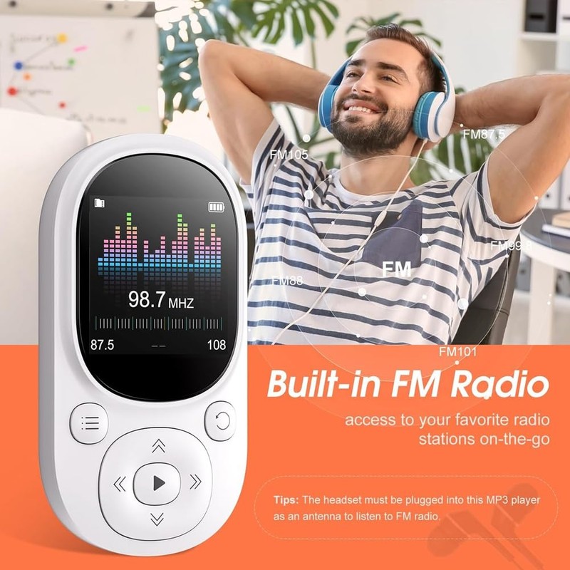 Peakloong 32GB Clip MP3 Player Portable Music Player Bluetooth MP3