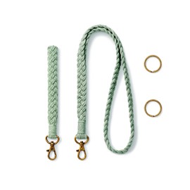 Aoksunova Pack of 2 Key Rings Macrame Bracelet Lanyard Women Key Chain Short Boho Lanyard