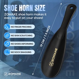 ZOMAKE Plastic Shoe Horn for Kids Men Women,Travel Small ShoeHorn Size,7.5'' Portable Shoe Spoon Boot Horn Helper(1 Pcs)