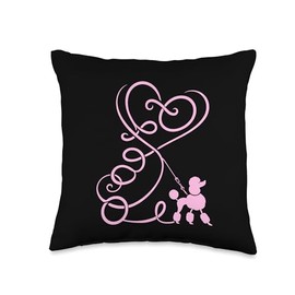 Dog Poodle Heart Owner Poodles Dogs Throw Pillow
