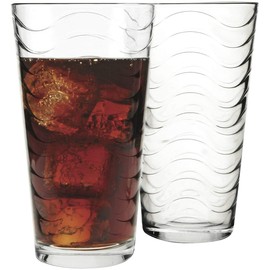 Circleware 4-Piece Set of Heavy Base Highball Drinking Glasses Tumblers, Kitchen Entertainment Ice Tea Beverage Cups Glassware for Water, Juice, Beer and Bar Decor Gift, 15.75 oz, Pulse