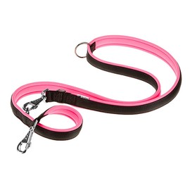 Ferplast ERGOFLUO GA Training Dog Lead - 3 Adjustable Lengths - Soft Padded Handle - Anti-Abrasion - Italian Design - 200 x 2.5 cm, Pink