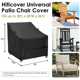 Hiticover Outdoor Patio Adirondack Chair Covers 2 Pack, Waterproof Lawn Chairs Cover for Outdoor Furniture, Patio Seat Chair Covers for Winter - 30 x 28 x 36 Inch