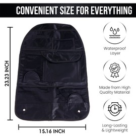 Glamza Car Seat Organiser for Kids - Multi Pocket Back Seat Car Organiser Storage for Books, Pens, Bottles, Tablets etc