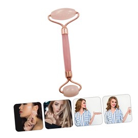 BIUDECO 1Pc Rose Gold Resin Facial Roller Massager Durable Powder Crystal Face Roller for Skin Tightening Revitalizing Lifting Comfortable Massage Tool for Daily Skincare Routine