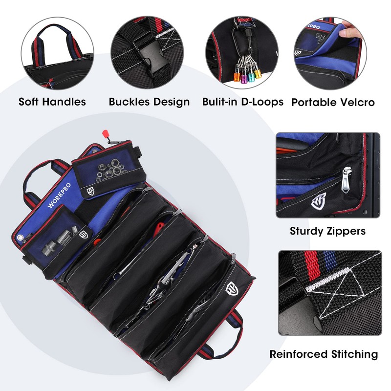 WORKPRO Tool Bag, Tool Roll Bag, Tool Bag, Tool Holder,