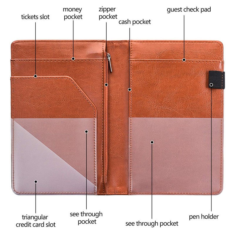 Server Books for Waitress - Leather Waiter Book Server Wallet